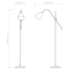 Astro állólámpa Joel Floor IP20 matt fekete mag 170cm kábel 3m