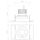 Astro spotlámpa Trimless Square Adjustable LED LED IP20 fehér mag 80cm