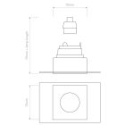 Astro design lámpa Trimless Square Fixed IP20 matt fehér mag 79cm