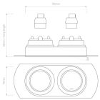 Astro spotlámpa Trimless Round Twin Adjustable IP20 matt fehér mag 62cm