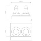 Astro spotlámpa Trimless Square Twin Adjustable IP20 matt fehér mag 62cm