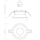 Astro spotlámpa Minima Slimline Round Adjustable Fire-Rated IP20 matt fekete Ø100cm mag 61cm