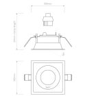 Astro spotlámpa Minima Slimline Square Adjustable Fire-Rated IP20 matt fekete mag 61cm