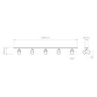 Astro design lámpa Ascoli Five Bar IP20 matt fekete mag 130cm