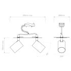 Astro design lámpa Ascoli Twin Recessed IP20 matt nikkel Ø80cm mag 120cm