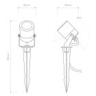 Astro spotlámpa Skye Spike Spot IP65 csiszolt rozsdamentes acél mag 33cm kábel 1.3m