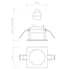 Astro design lámpa Pinhole Slimline Square Fixed Fire-Rated IP65 matt fehér mag 69cm