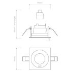 Astro spotlámpa Pinhole Slimline Square Adjustable Fire-Rated IP20 matt fehér mag 69cm