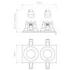 Astro spotlámpa Pinhole Square Twin Adjustable IP20 matt fehér mag 66cm