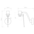 Astro fali lámpa Edward Wall IP20 matt fekete mag 27.6cm