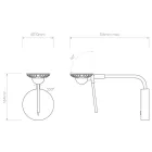 Astro design lámpa Miura Swing Arm IP20 matt fekete Ø82cm mag 164cm