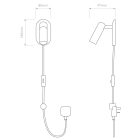 Astro design lámpa Gio IP20 matt fekete mag 140cm kábel 2.5m