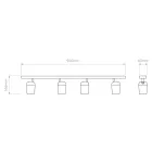 Astro design lámpa Koto Four Bar IP20 matt fekete mag 166cm