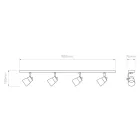 Astro design lámpa Juno Four Bar IP20 réz mag 150cm