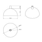 Hemispherical, painted metal ceiling rosette set