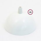 Hemispherical, painted metal ceiling rosette set