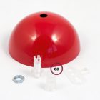 Hemispherical, painted metal ceiling rosette set