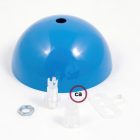 Hemispherical, painted metal ceiling rosette set