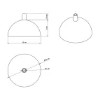 Hemispherical, painted metal ceiling rosette set