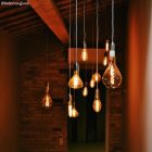 Hemispherical painted metal E27 lamp holder set