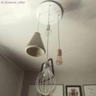 Hemispherical painted metal E27 lamp holder set