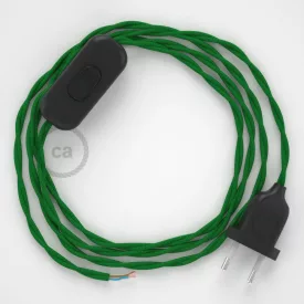    Lamp cord, TM06 green rayon 1.80 m. Choose the color of the switch and plug.