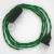  Lamp cord, TM06 green rayon 1.80 m. Choose the color of the switch and plug.