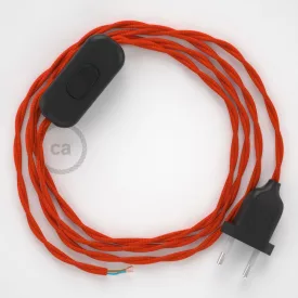    Lamp cord, TM15 orange rayon 1.80 m. Choose the color of the switch and plug.