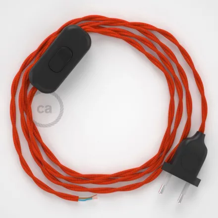  Lamp cord, TM15 orange rayon 1.80 m. Choose the color of the switch and plug.