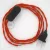  Lamp cord, TM15 orange rayon 1.80 m. Choose the color of the switch and plug.