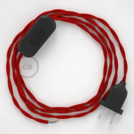   Lamp cord, TM09 red rayon 1.80 m. Choose the color of the switch and plug.