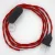 Lamp cord, TM09 red rayon 1.80 m. Choose the color of the switch and plug.