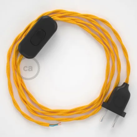  Lamp cord, TM10 yellow rayon 1.80 m. Choose the color of the switch and plug.