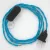  Lamp cord, TM11 turquoise rayon 1.80 m. Choose the color of the switch and plug.