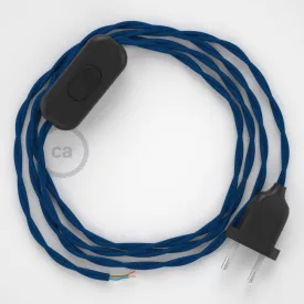    Lamp cord, TM12 blue rayon 1.80 m. Choose the color of the switch and plug.