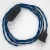 Lamp cord, TM12 blue rayon 1.80 m. Choose the color of the switch and plug.
