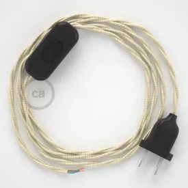    Lamp cord, TM00 ivory rayon 1.80 m. Choose the color of the switch and plug.