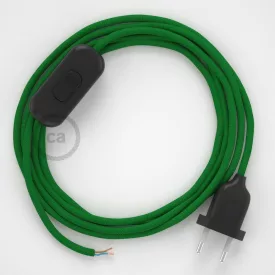    Lamp cord, RM06 green rayon 1.80 m. Choose the color of the switch and plug.