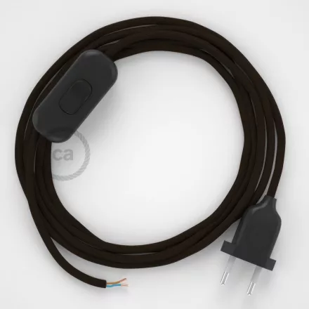 Lamp cord, RM13 brown rayon 1.80 m. Choose the color of the switch and plug.