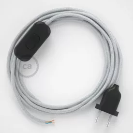   Lamp cord, RM02 Silver Rayon 1.80 m. Choose the color of the switch and plug.