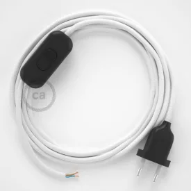    Lamp cord, RM01 white rayon 1.80 m. Select the color of the switch and plug.