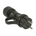 Black Schuko plug with ring 16A 250V IP44 for the Modulair system