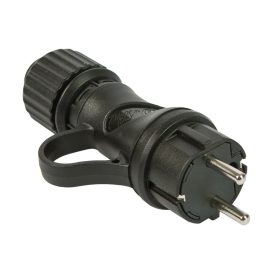   Black Schuko plug with ring 16A 250V IP44 for the Modulair system