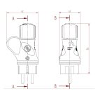 Black Schuko plug with ring 16A 250V IP44 for the Modulair system
