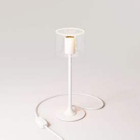   MAG-Y table lamp with round metal base and transparent Ghost bulb