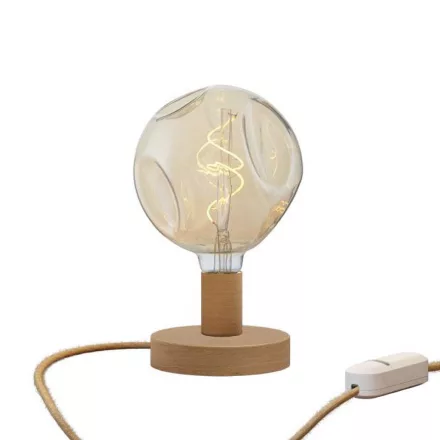 Posaluce embossed wooden table lamp