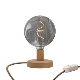 Posaluce embossed wooden table lamp