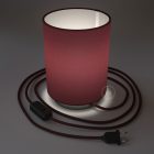 Posaluce metal, burgundy canvas Cilindro lampshade