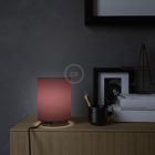 Posaluce metal, burgundy canvas Cilindro lampshade