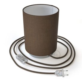 Posaluce metal, brown Camelot Cilindro lampshade